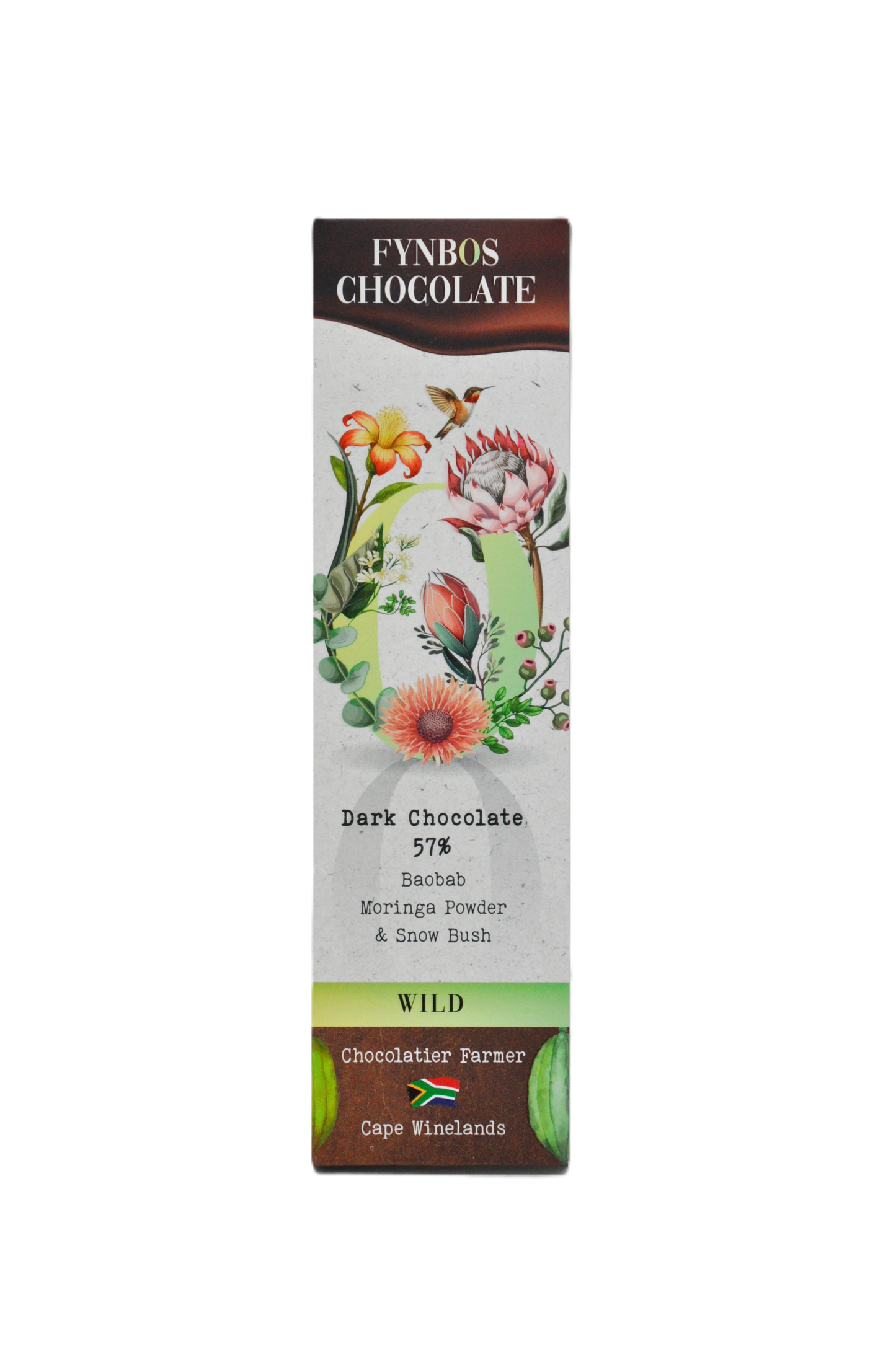 FYNBOS-O chocolate slab, 57% dark, Wild