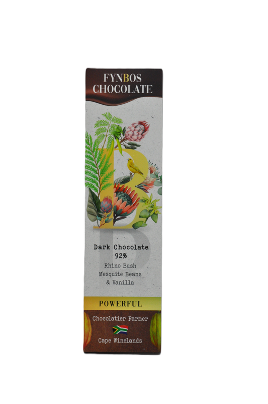 FYNBOS-B chocolate slab, 92% dark, Powerful