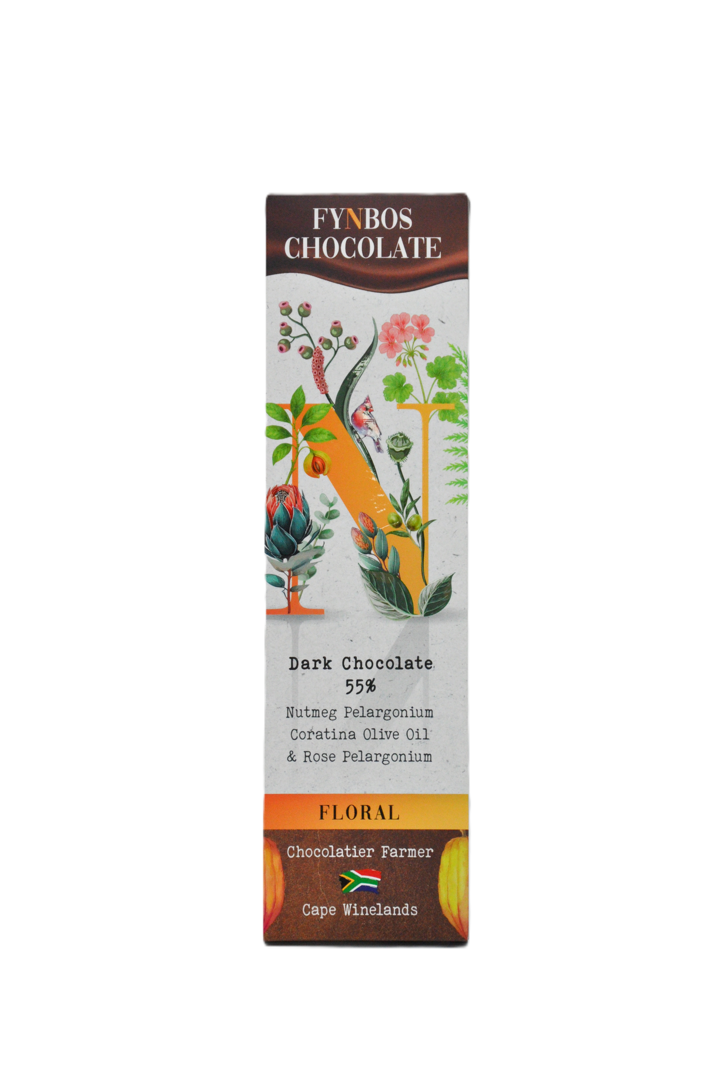 FYNBOS-N chocolate slab, 55% dark, Floral